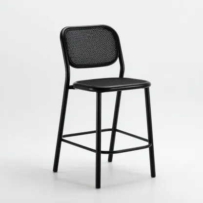 Tabouret de bar métal 45x45x100 cm - noir - adapté à la salle à manger - style moderne-Casauppad