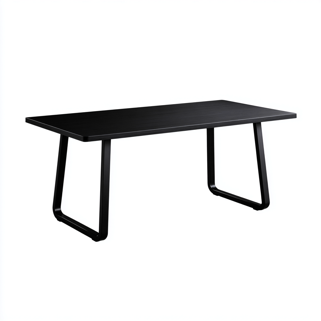 Table de jardin rectangulaire métal 160x80x75 cm - noir - adaptée au jardin design moderne-Casauppad