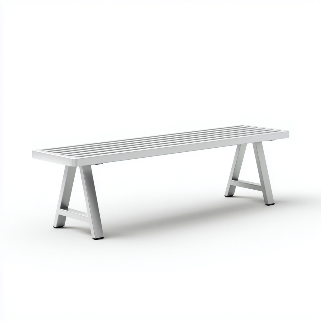 Banc de jardin - aluminium - 140x38x45 cm - argent - pour jardin - design contemporain-Casauppad