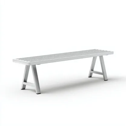 Banc de jardin - aluminium - 140x38x45 cm - argent - pour jardin - design contemporain-Casauppad