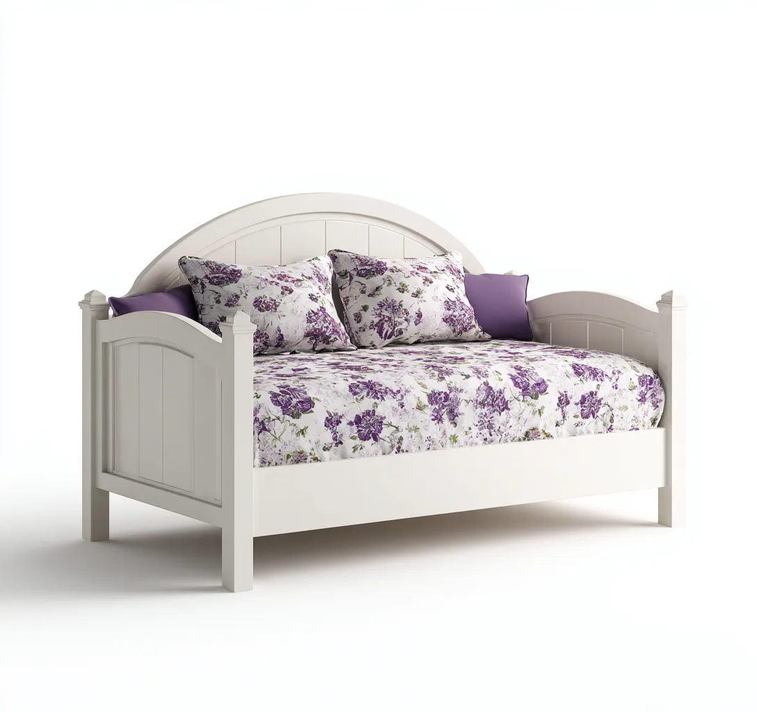 Canapé lit bois 210x105x110 cm - blanc - design classique - adapté à la chambre-Casauppad