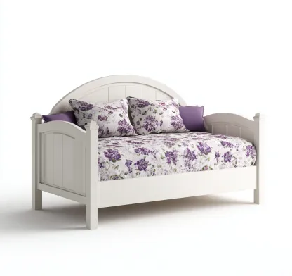 Canapé lit bois 210x105x110 cm - blanc - design classique - adapté à la chambre-Casauppad