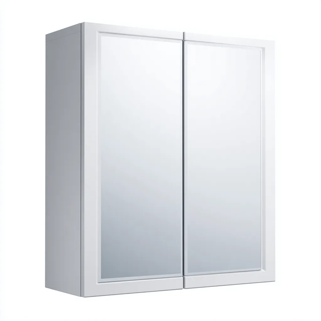 Rangement de salle de bain - armoire murale à double porte miroir 60x14x55 cm - blanc - pour salle de bain - design moderne-Casauppad
