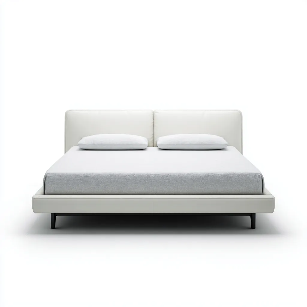 Lit double simili cuir 200x160x90 cm - blanc - adapté à la chambre design moderne-Casauppad