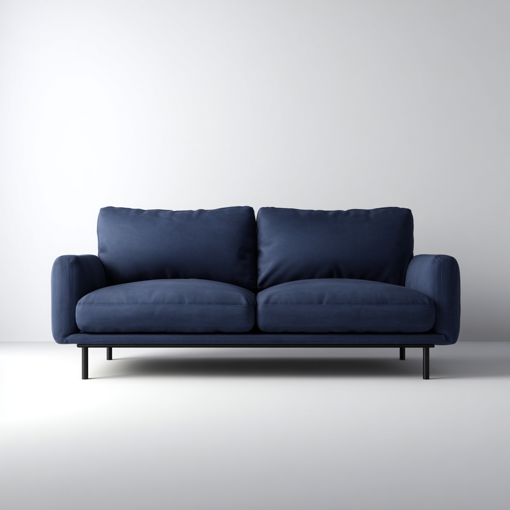 Canapé 2 places tissu 170x88x82 cm - bleu foncé - style moderne adapté au salon-Casauppad