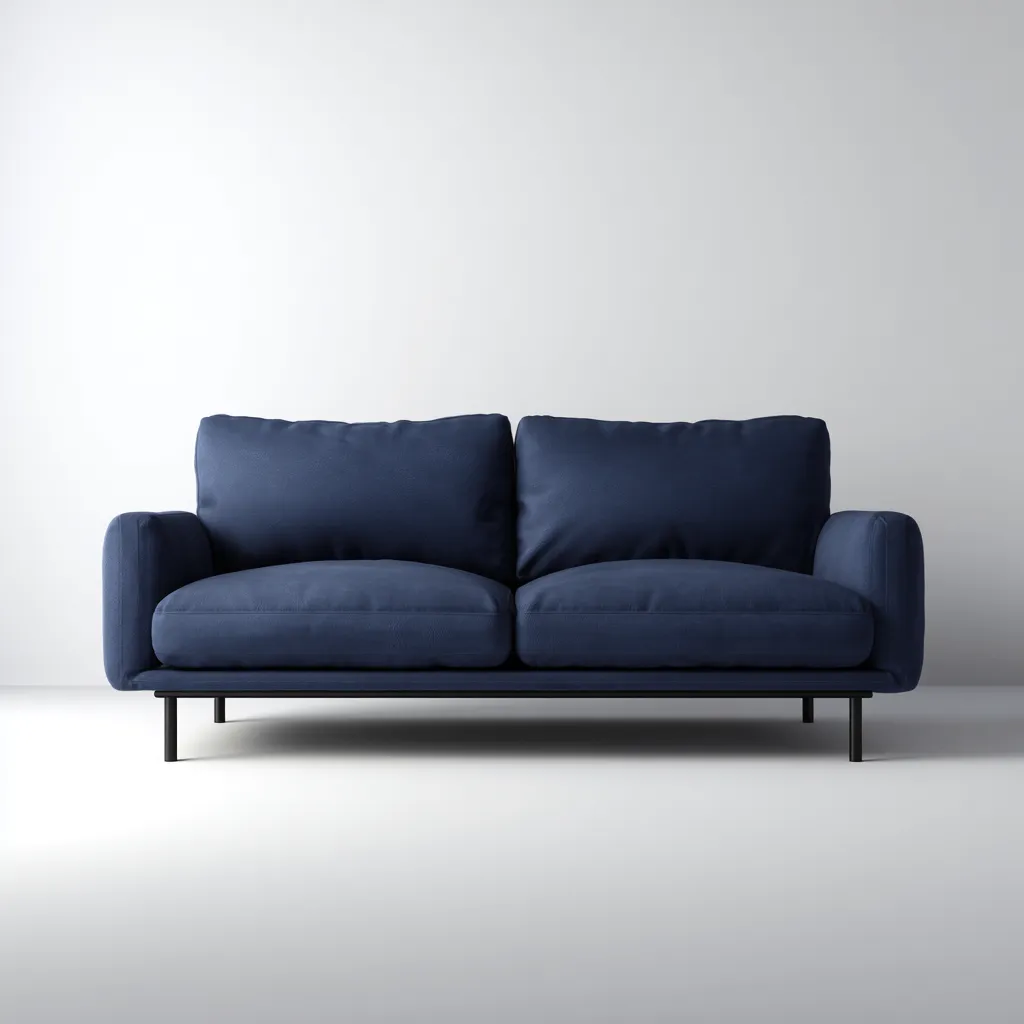 Canapé 2 places tissu 170x88x82 cm - bleu foncé - style moderne adapté au salon-Casauppad