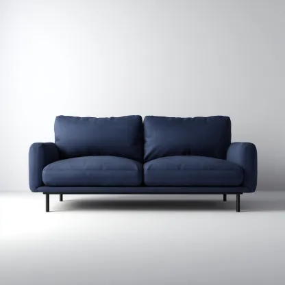 Canapé 2 places tissu 170x88x82 cm - bleu foncé - style moderne adapté au salon-Casauppad