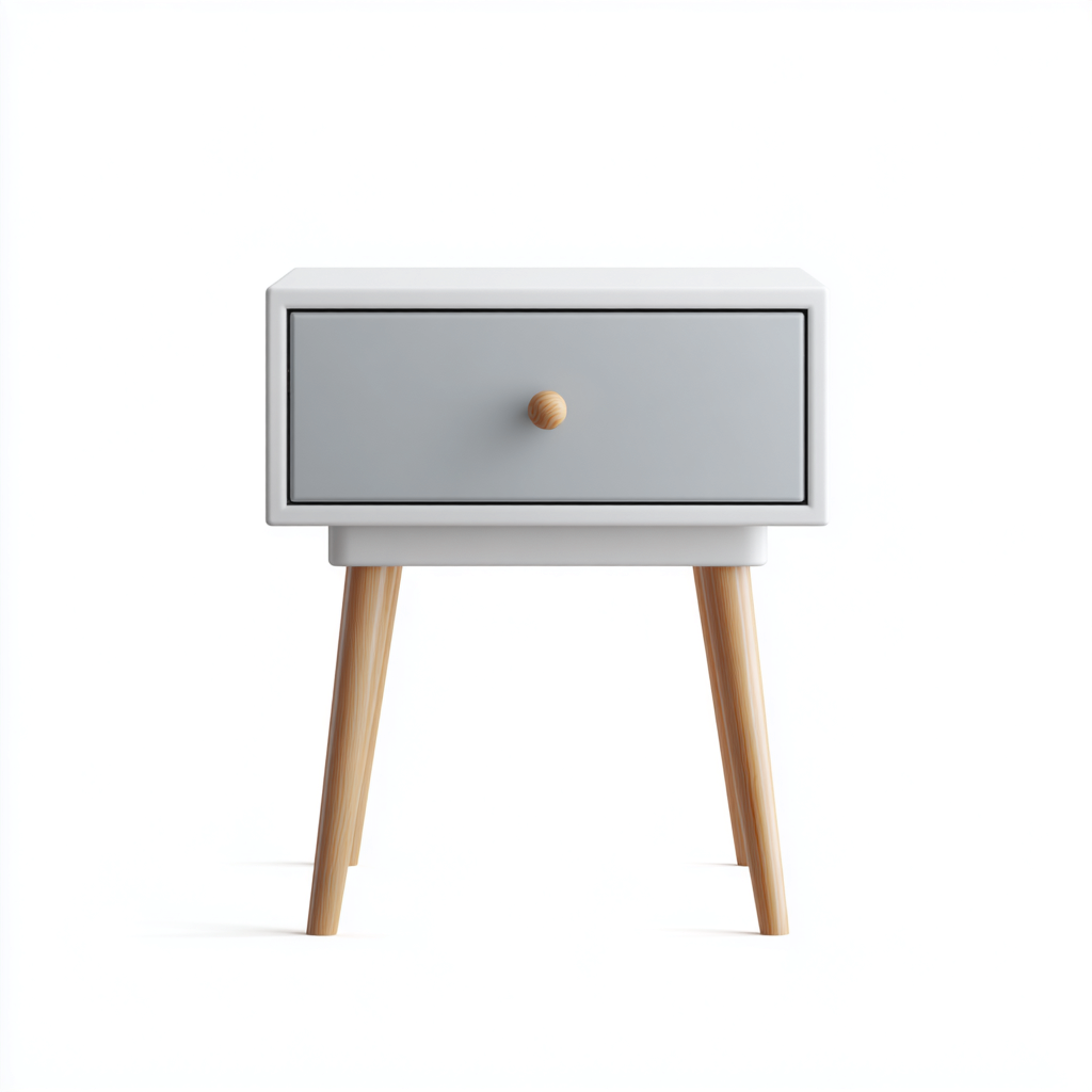 Commode 40x30x55 cm - blanc - gris - pour salon - style scandinave-Casauppad