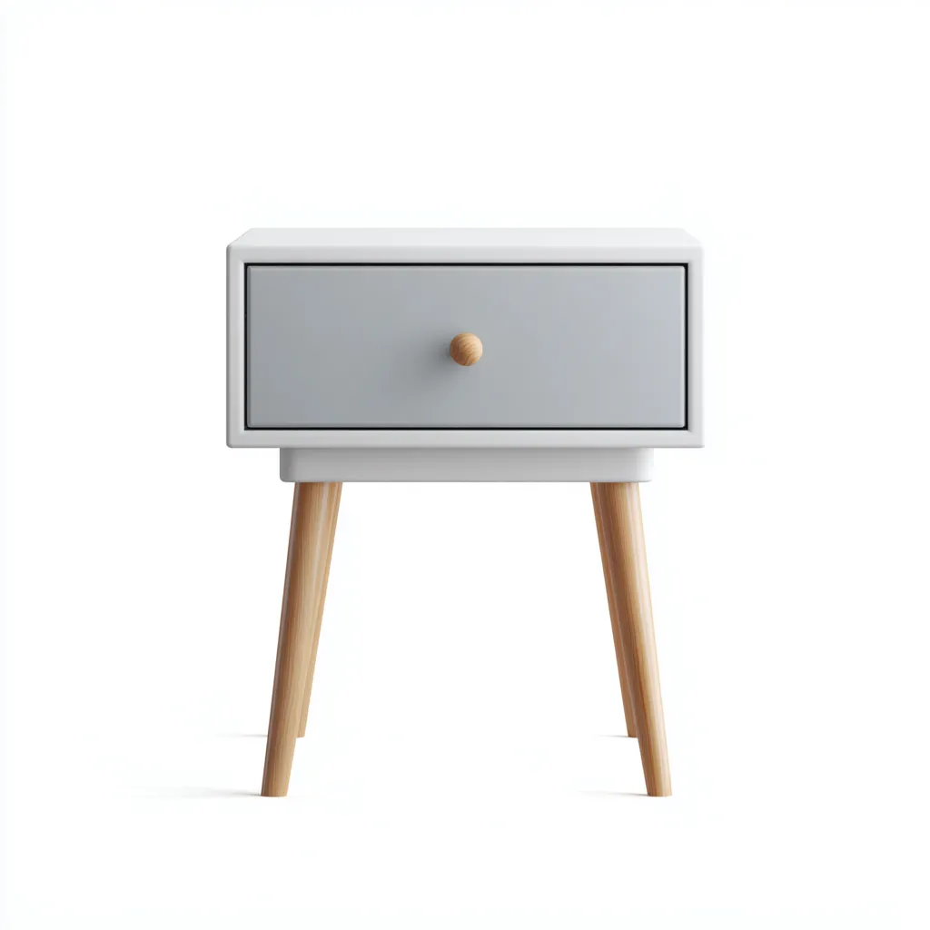 Commode 40x30x55 cm - blanc - gris - pour salon - style scandinave-Casauppad