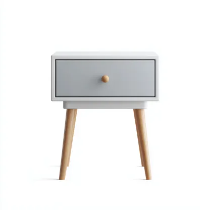 Commode 40x30x55 cm - blanc - gris - pour salon - style scandinave-Casauppad