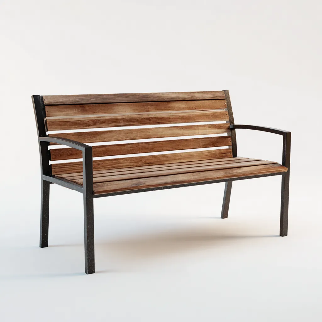 Banc de jardin - bois et métal - 125x55x82 cm - bois - noir - pour jardin - design moderne-Casauppad