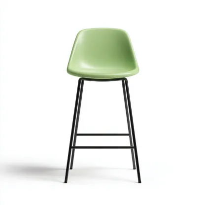 Tabouret de bar plastique-métal 44x44x100 cm - vert-noir - adapté à la salle à manger - style moderne-Casauppad