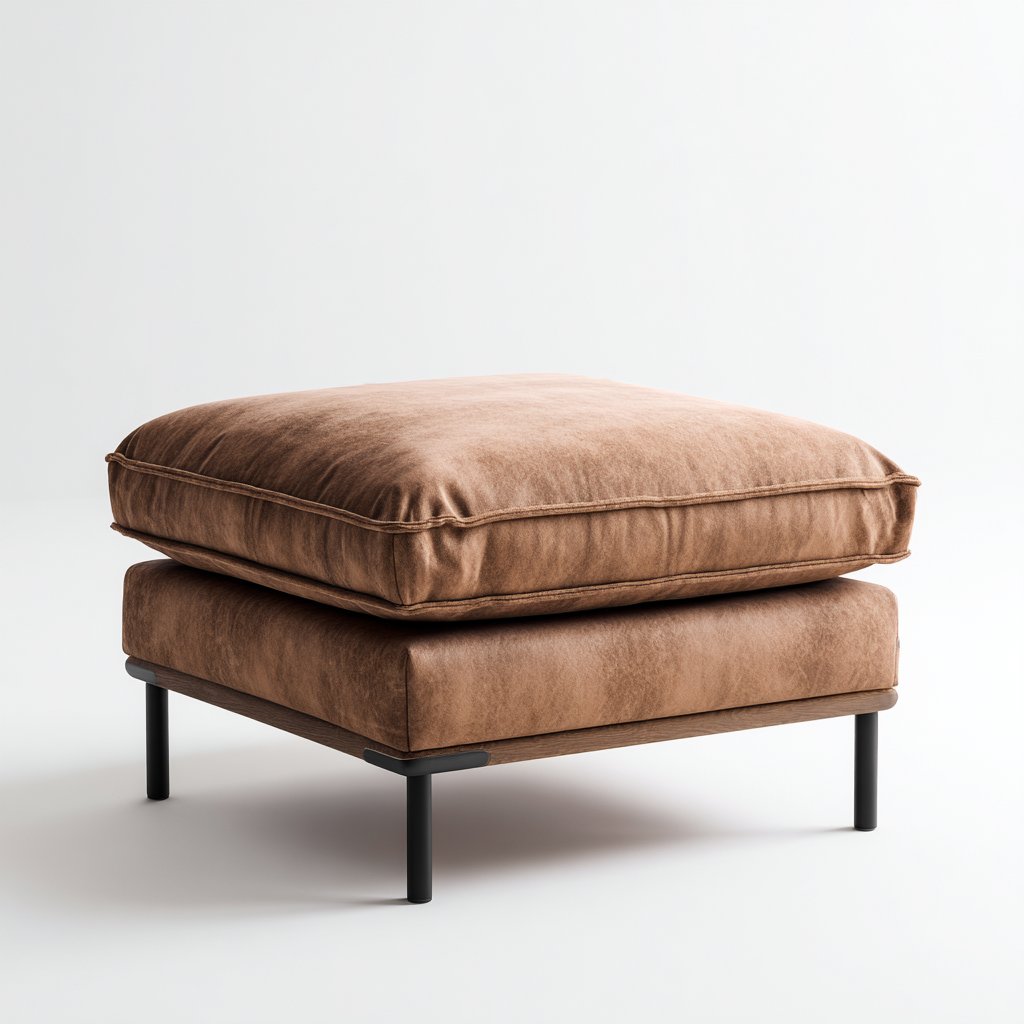 Pouf - tissu - 35x35x45 cm - jaune - pour salon - design moderne-Casauppad