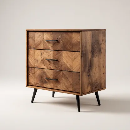 Commode en bois 78x40x95 cm - brun - pour salon - design contemporain-Casauppad