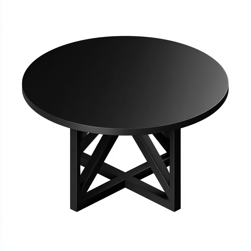 Table de jardin rond métal 90x90x75 cm - noir - adaptée au jardin style moderne-Casauppad