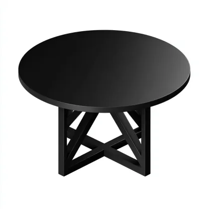 Table de jardin rond métal 90x90x75 cm - noir - adaptée au jardin style moderne-Casauppad