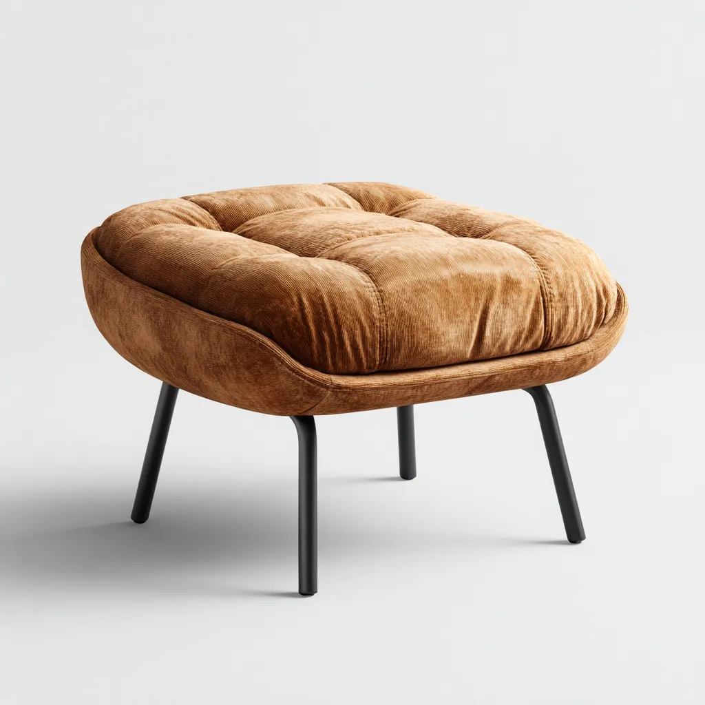 Pouf - tissu - 70x70x45 cm - brun - pour salon - design moderne-Casauppad