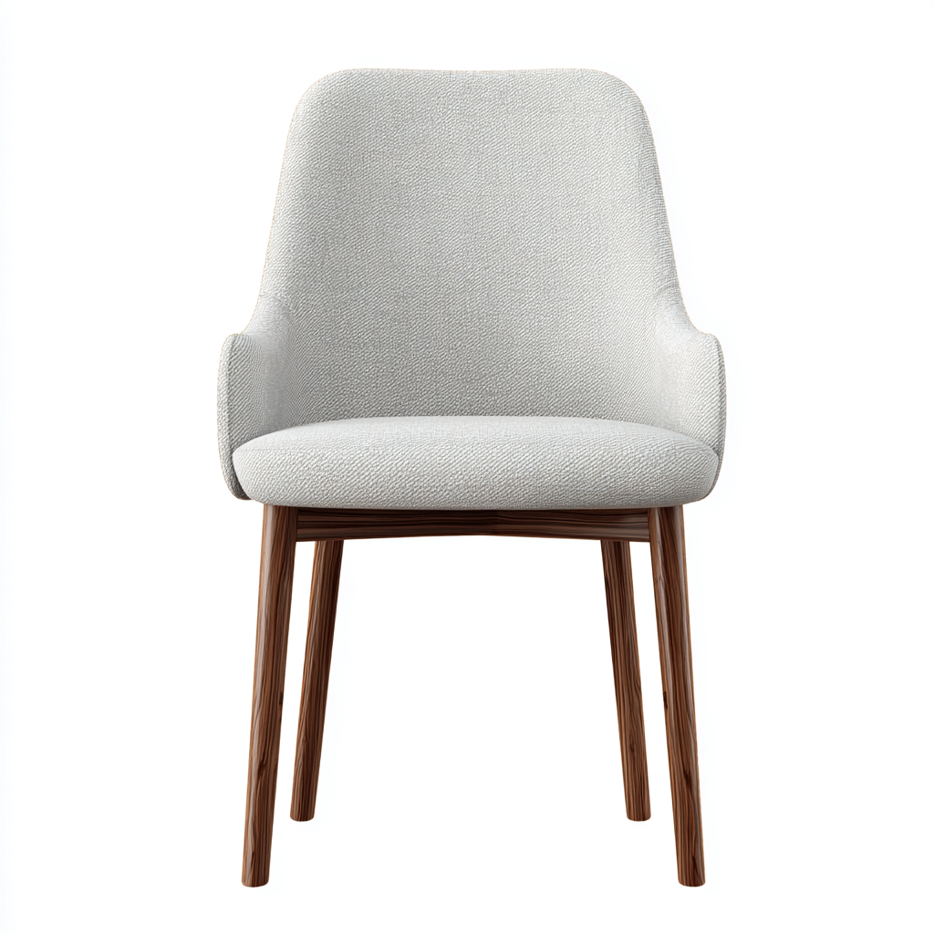 Chaise de salle à manger - tissu gris clair et pieds bois 50x48x82 cm - gris clair - noyer - pour salle à manger - design moderne-Casauppad