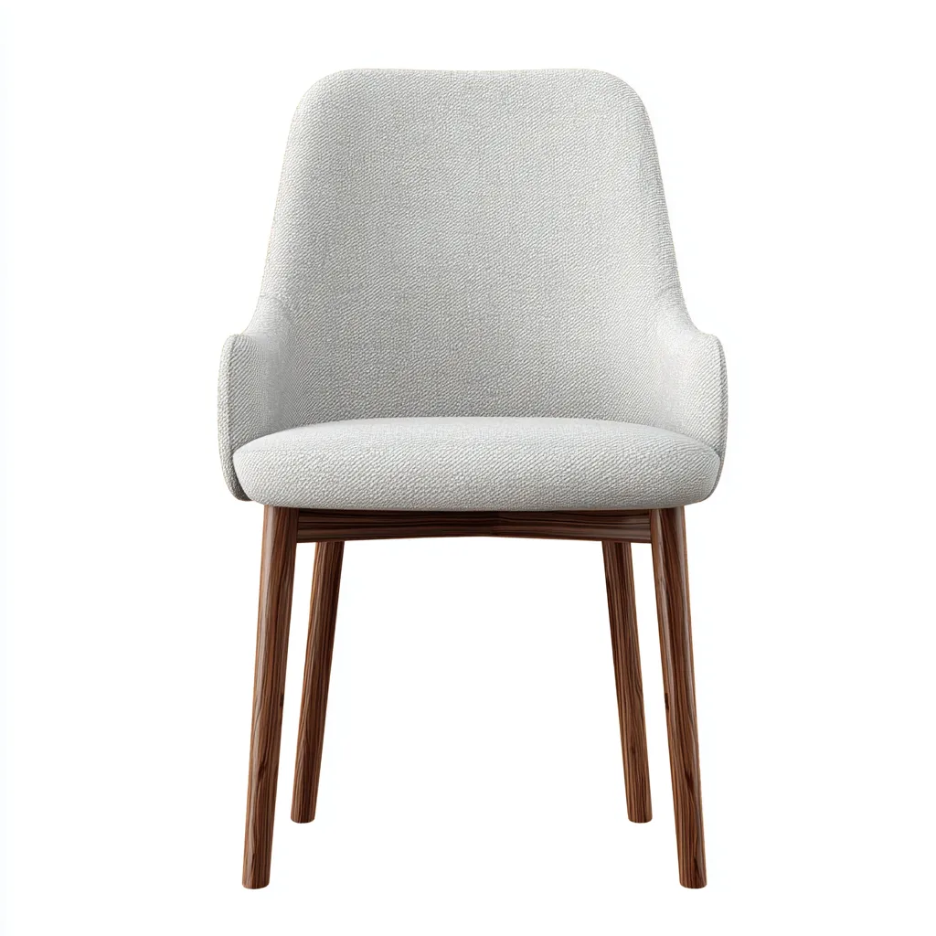 Chaise de salle à manger - tissu gris clair et pieds bois 50x48x82 cm - gris clair - noyer - pour salle à manger - design moderne-Casauppad