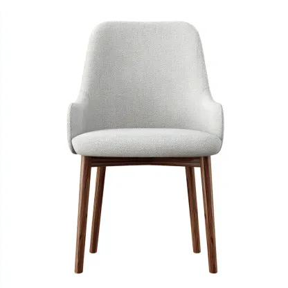 Chaise de salle à manger - tissu gris clair et pieds bois 50x48x82 cm - gris clair - noyer - pour salle à manger - design moderne-Casauppad