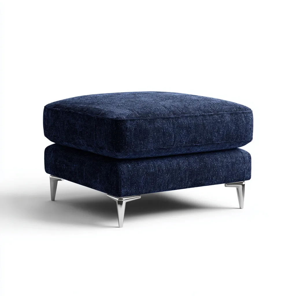 Pouf - tissu - 62x62x40 cm - bleu foncé - pour salon - design moderne-Casauppad