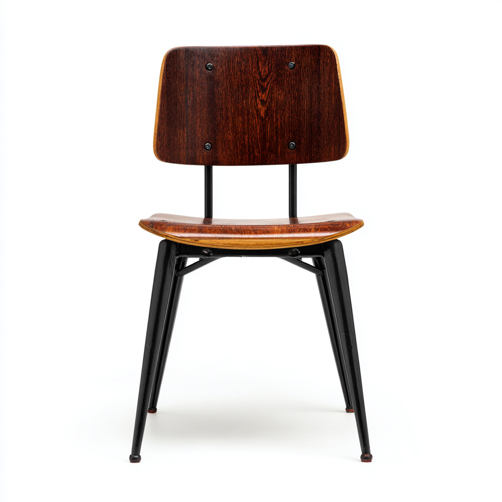 Chaise de salle à manger - bois foncé et métal 49x47x80 cm - brun foncé - noir - pour salle à manger - design classique industriel-Casauppad