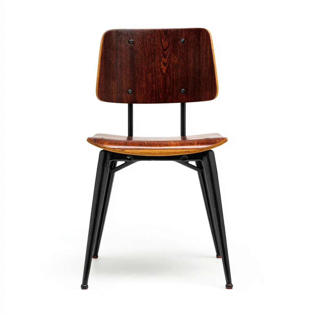 Chaise de salle à manger - bois foncé et métal 49x47x80 cm - brun foncé - noir - pour salle à manger - design classique industriel-Casauppad