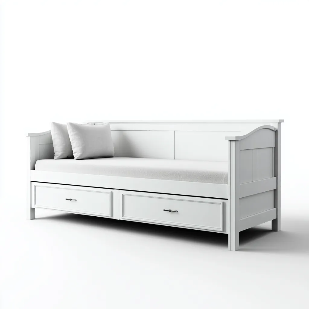 Canapé lit bois 205x95x90 cm - blanc - adapté à la chambre design classique-Casauppad