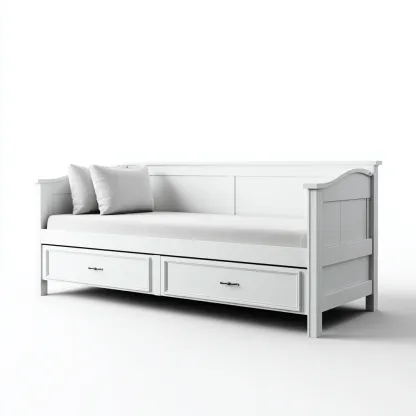 Canapé lit bois 205x95x90 cm - blanc - adapté à la chambre design classique-Casauppad