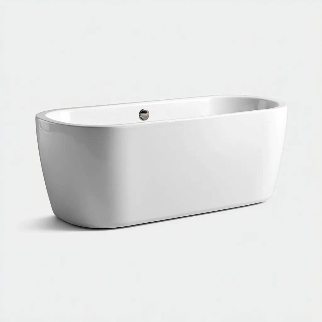 Baignoire autoportante acrylique 170x80x58 cm - blanche - design moderne adaptée à la salle de bain-Casauppad