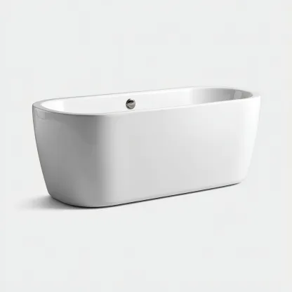 Baignoire autoportante acrylique 170x80x58 cm - blanche - design moderne adaptée à la salle de bain-Casauppad