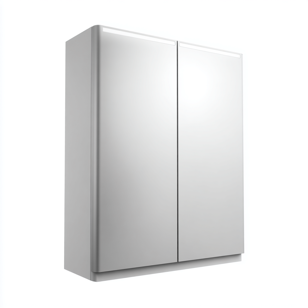 Rangement de salle de bain - panneau miroir 65x14x75 cm - blanc - pour salle de bain - design moderne-Casauppad