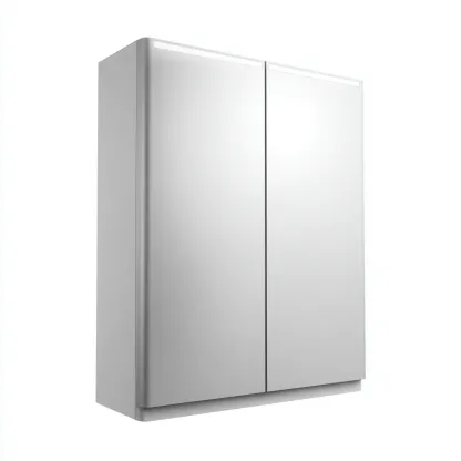 Rangement de salle de bain - panneau miroir 65x14x75 cm - blanc - pour salle de bain - design moderne-Casauppad