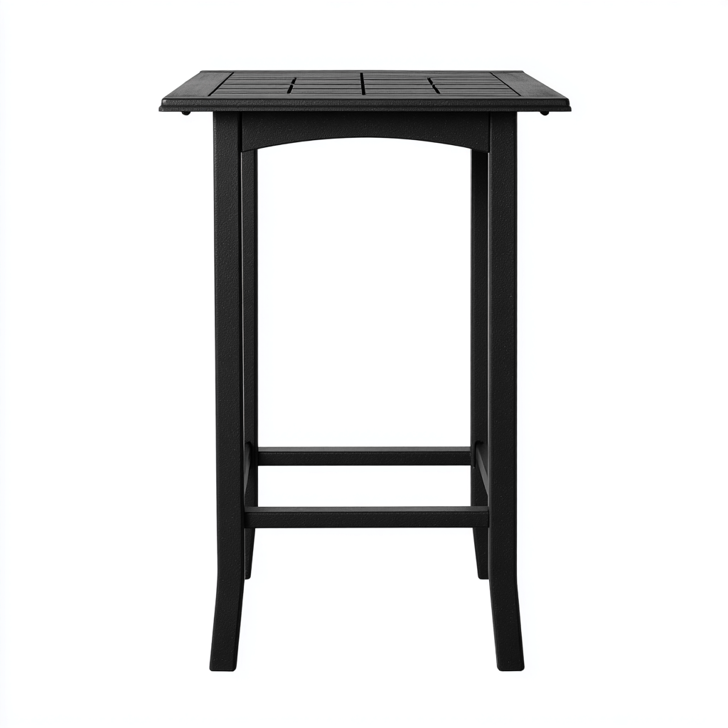 Table de jardin - métal 70x70x105 cm - noir - pour extérieur - design à plateau ajouré-Casauppad
