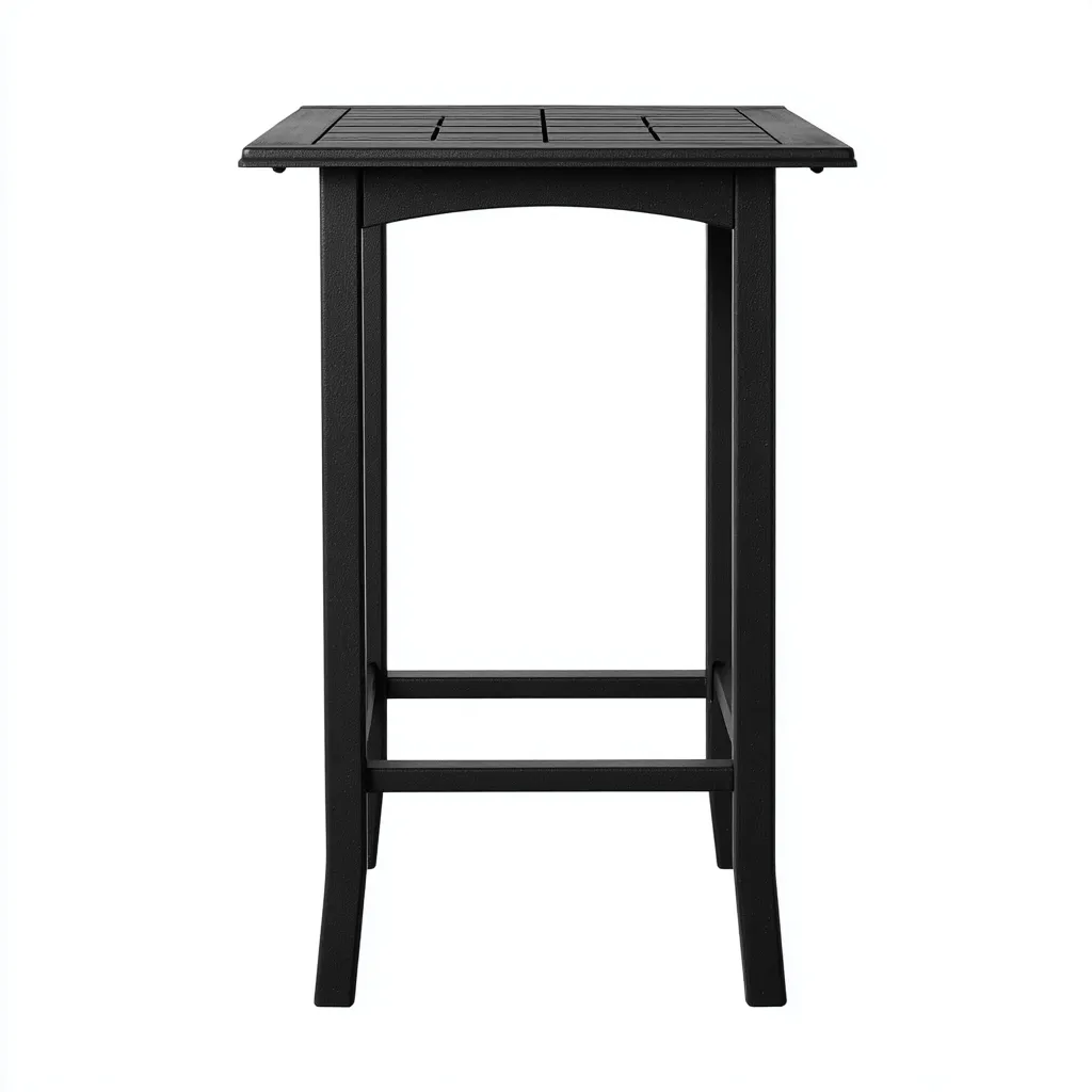 Table de jardin - métal 70x70x105 cm - noir - pour extérieur - design à plateau ajouré-Casauppad