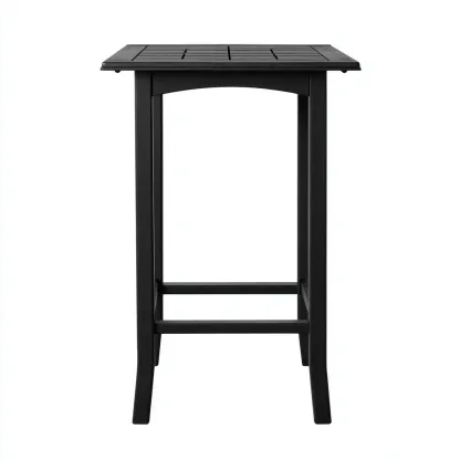 Table de jardin - métal 70x70x105 cm - noir - pour extérieur - design à plateau ajouré-Casauppad