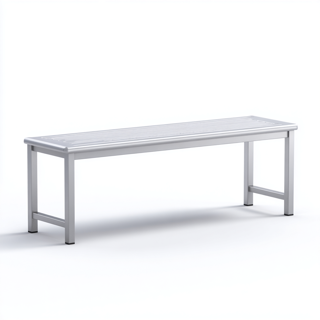 Banc de jardin aluminium 120x35x45 cm - gris - adapté au jardin design contemporain-Casauppad