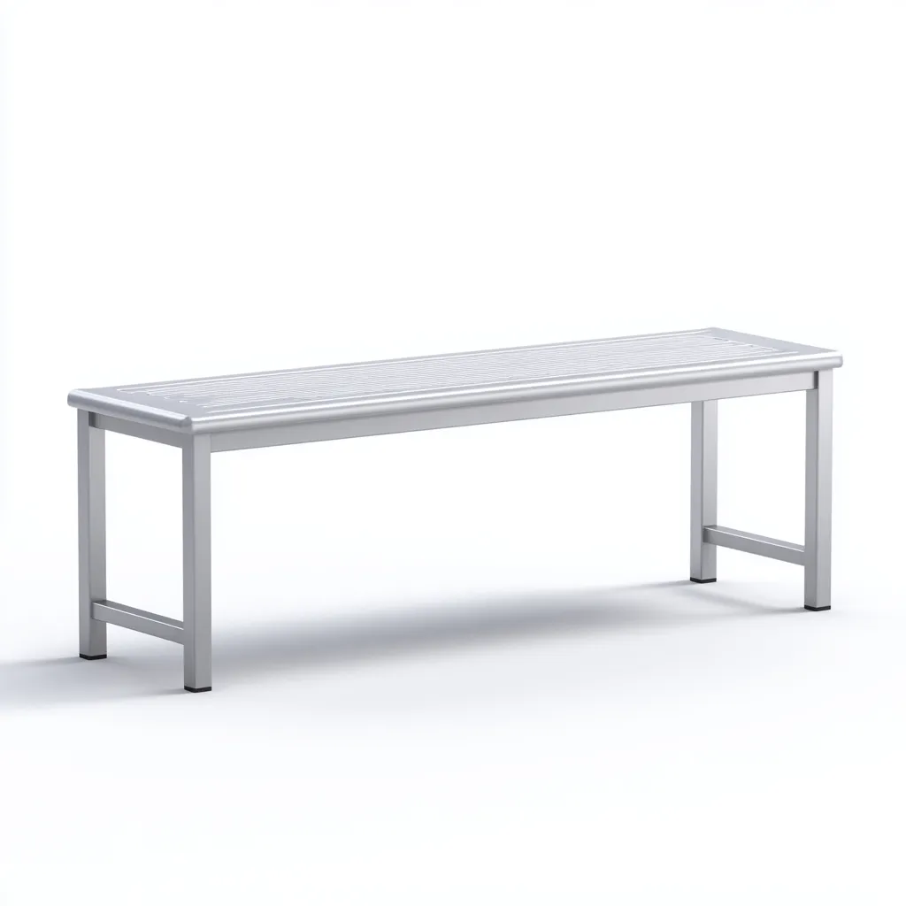 Banc de jardin aluminium 120x35x45 cm - gris - adapté au jardin design contemporain-Casauppad