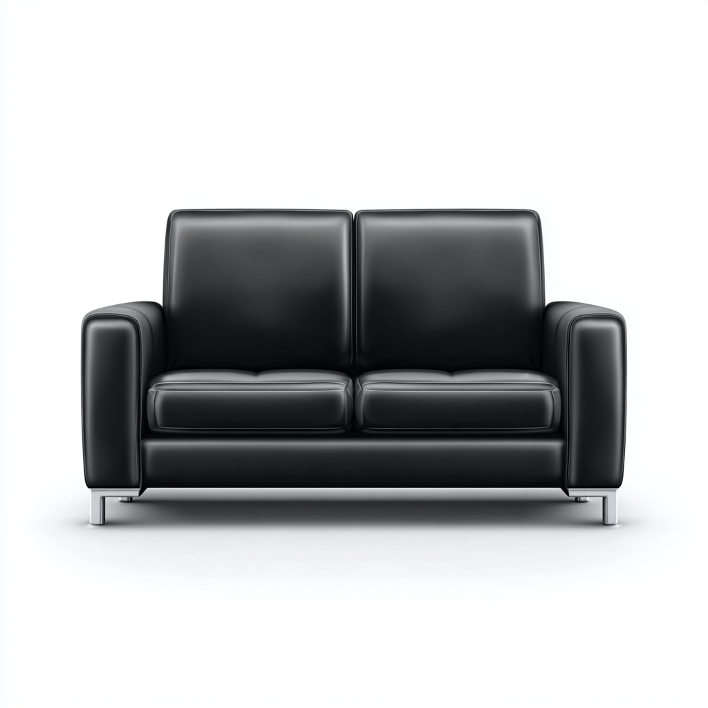 Canapé 2 places cuir 165x90x92 cm - noir - style moderne adapté au salon-Casauppad