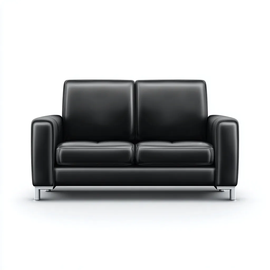 Canapé 2 places cuir 165x90x92 cm - noir - style moderne adapté au salon-Casauppad