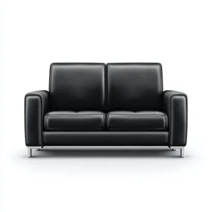 Canapé 2 places cuir 165x90x92 cm - noir - style moderne adapté au salon-Casauppad