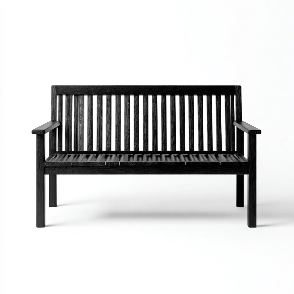 Banc de jardin - bois - 120x60x85 cm - noir - pour jardin - design moderne-Casauppad