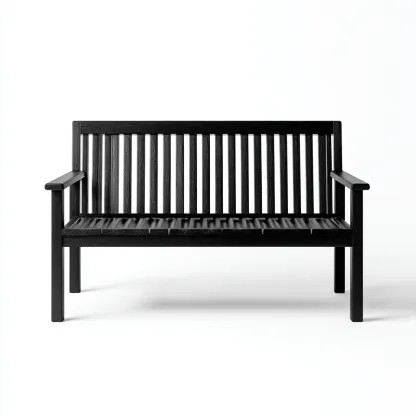Banc de jardin - bois - 120x60x85 cm - noir - pour jardin - design moderne-Casauppad