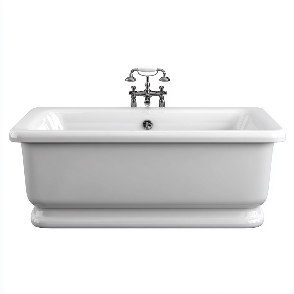 Baignoire îlot - acrylique - 170x80x60 cm - blanc - adaptée à la salle de bains - design classique-Casauppad