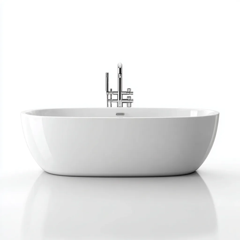 Baignoire îlot - acrylique - 165x75x58 cm - blanc - adaptée à la salle de bains - design moderne-Casauppad