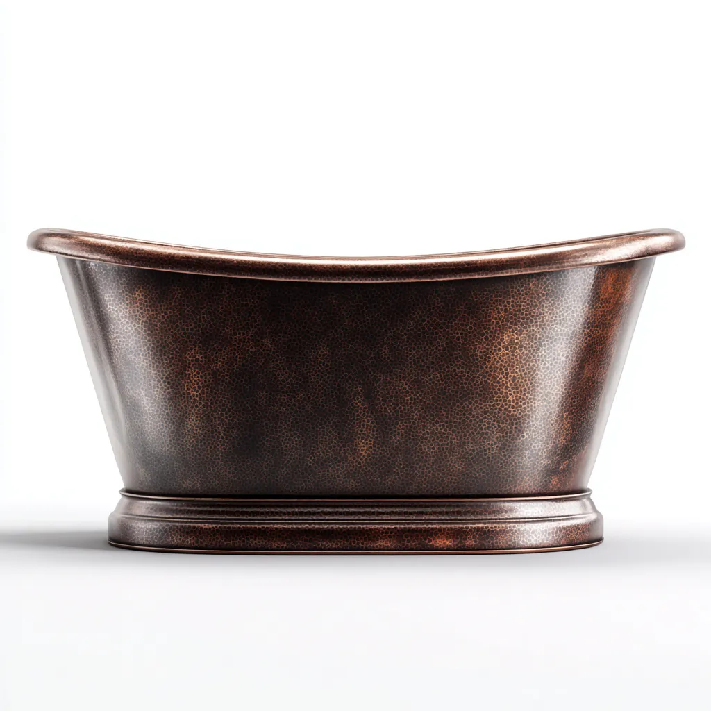 Baignoire - cuivre - 158x72x70 cm - cuivre brun - pour salle de bain - style classique-Casauppad