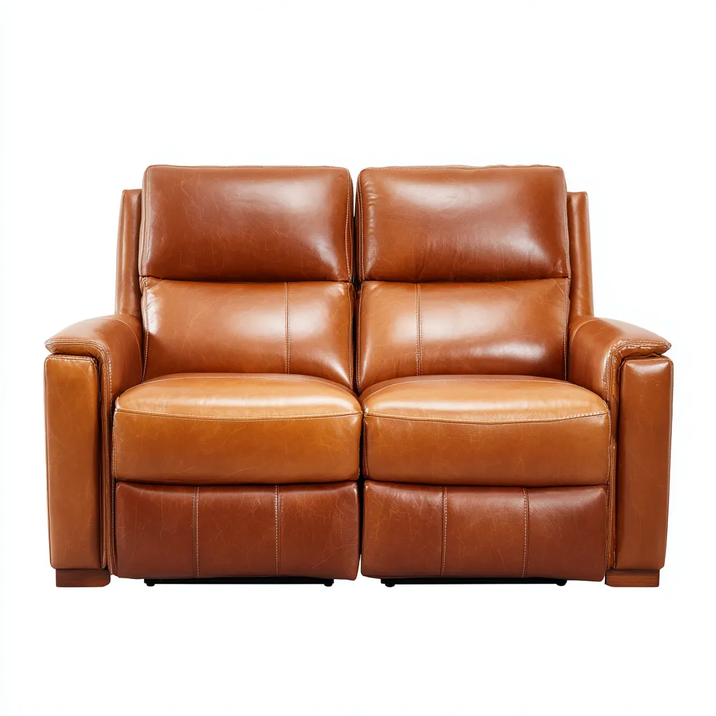 Canapé 2 places cuir 170x98x100 cm - marron - style contemporain adapté au salon-Casauppad