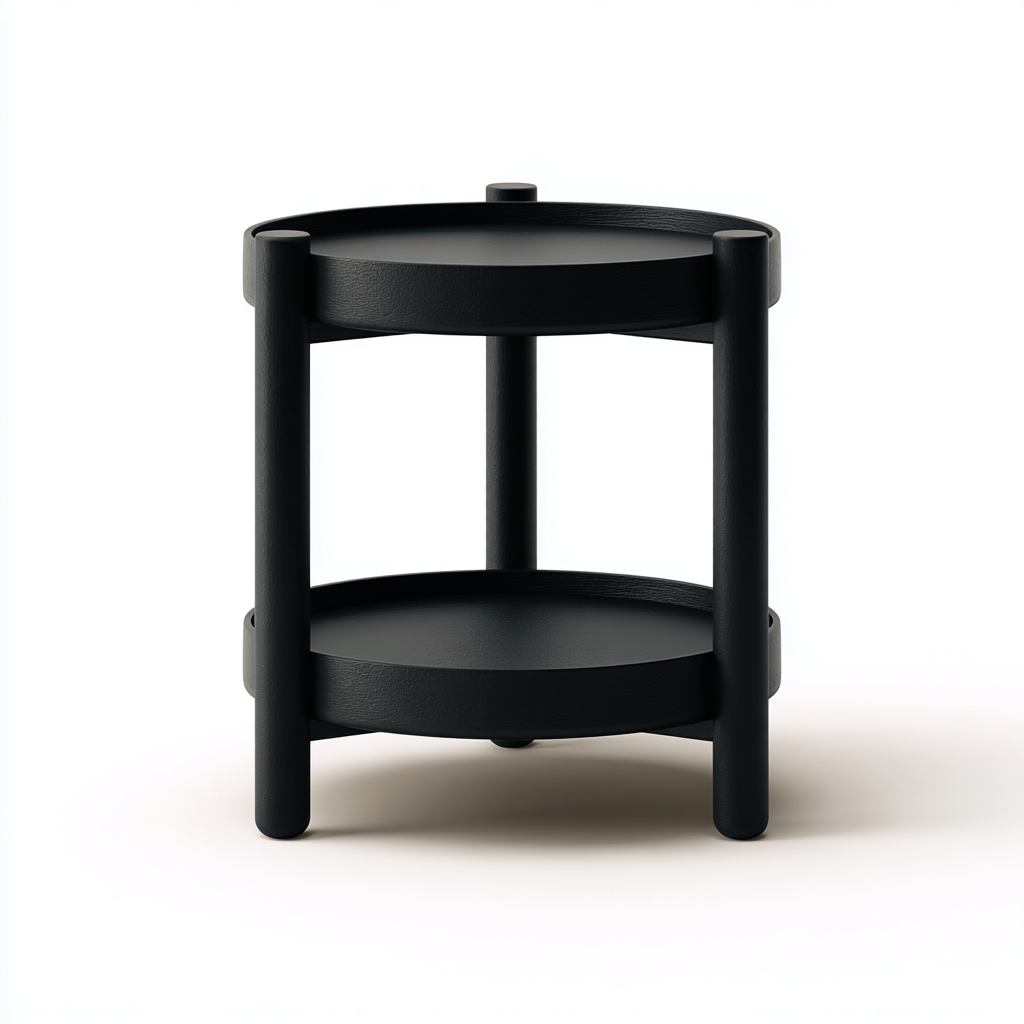 Table de jardin ronde plastique 40x40x50 cm - noir - design contemporain adaptée au jardin-Casauppad