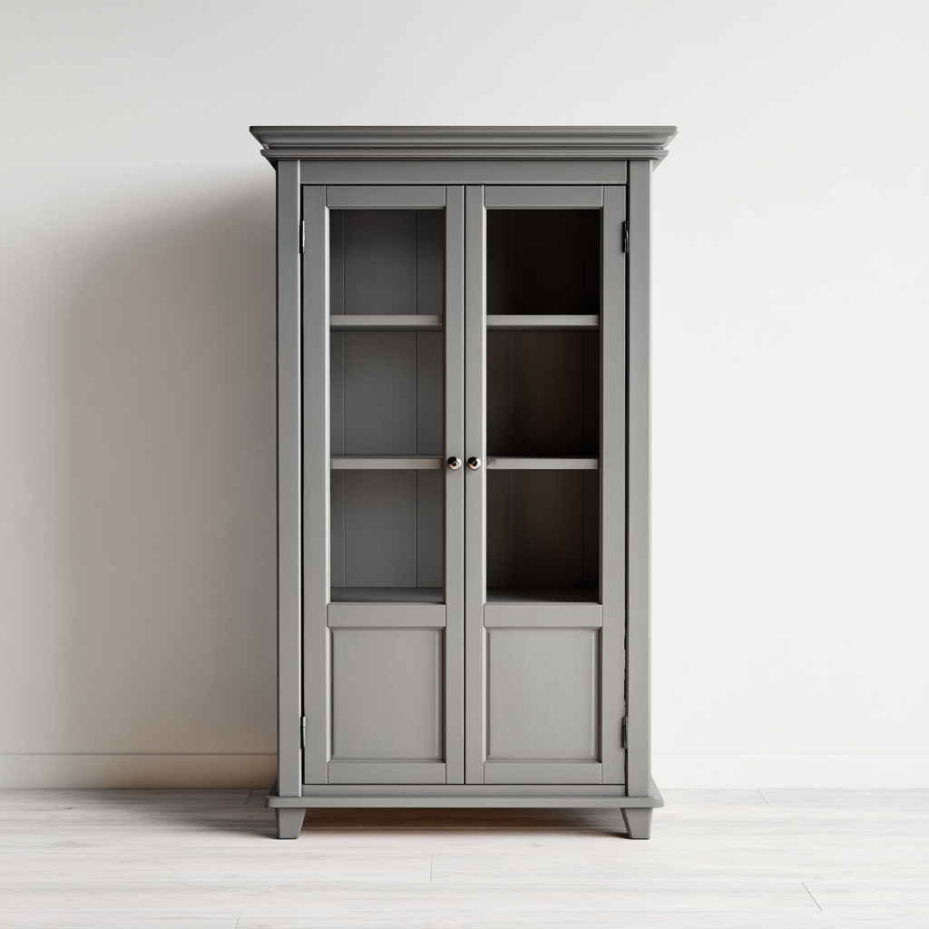 Rangement de salle de bain - bois 80x40x175 cm - gris - pour salle de bain - design classique-Casauppad