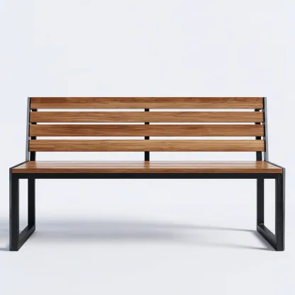 Banc de jardin - bois et métal - 125x50x82 cm - bois - noir - pour jardin - design moderne-Casauppad